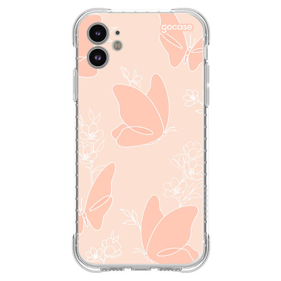 Capinha para celular  Borboletas Outiline Flores