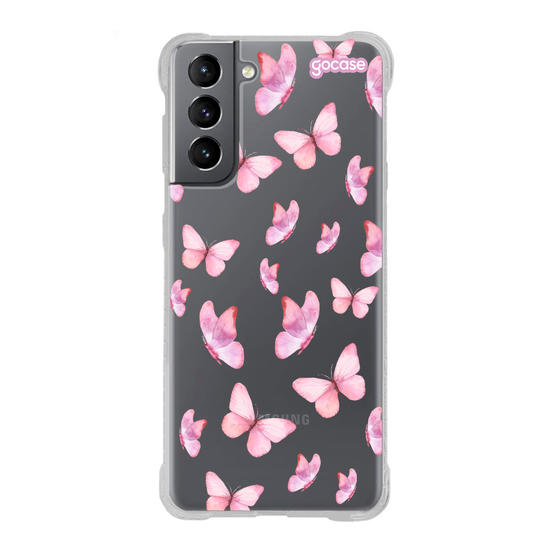 Capinha para celular  Borboletas Rosa Pattern