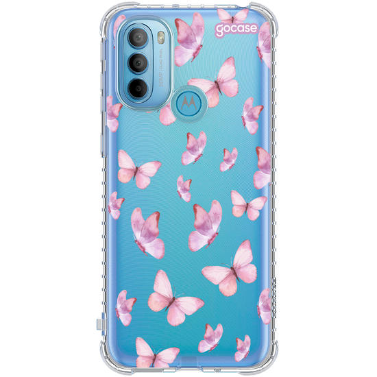 Capinha para celular  Borboletas Rosa Pattern