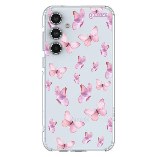 Capinha para celular  Borboletas Rosa Pattern