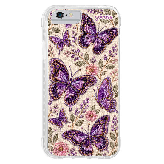 Capinha para celular  Borboletas Roxas Bordadas