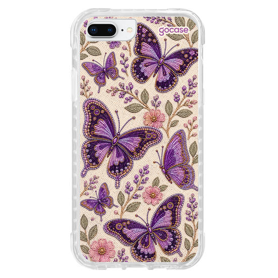 Capinha para celular  Borboletas Roxas Bordadas