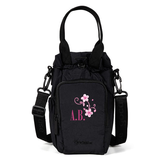 Bolsa de Garrafa - Bordado Floral Lateral