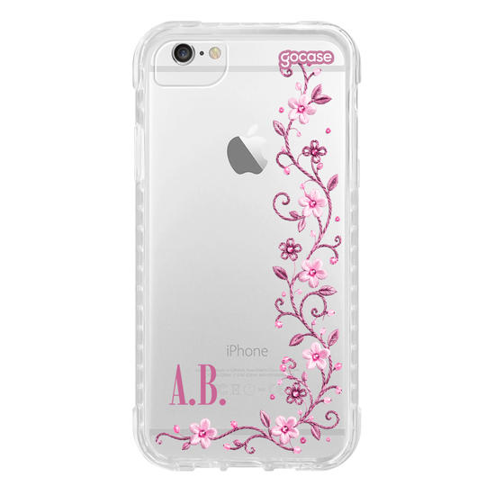 Capinha para celular  Bordado Floral Lateral