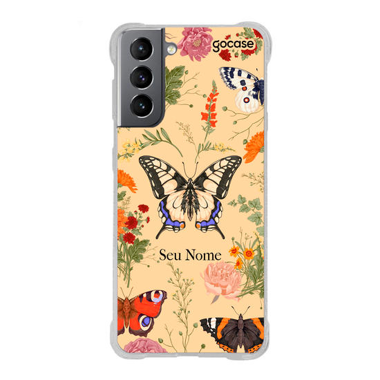 Capinha para celular Botânica com Borboletas
