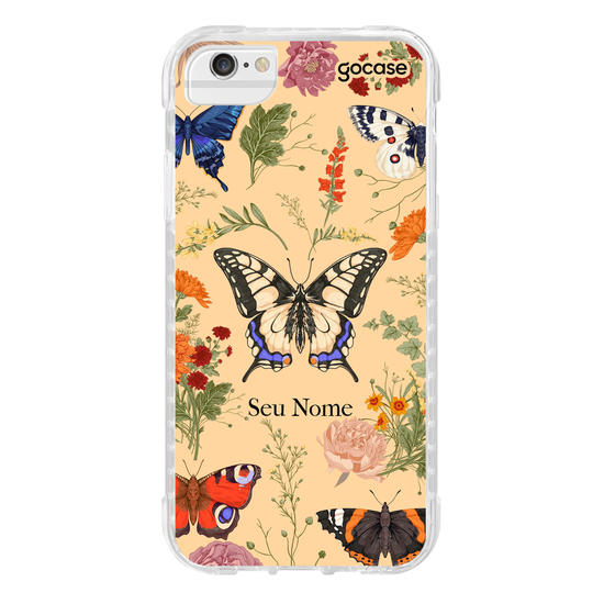 Capinha para celular Botânica com Borboletas