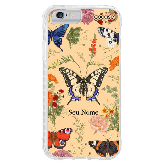 Capinha para celular Botânica com Borboletas