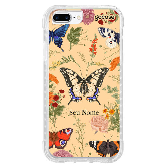 Capinha para celular Botânica com Borboletas
