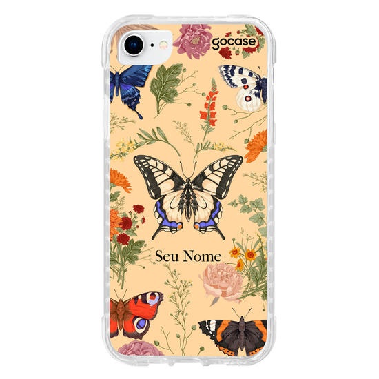 Capinha para celular Botânica com Borboletas