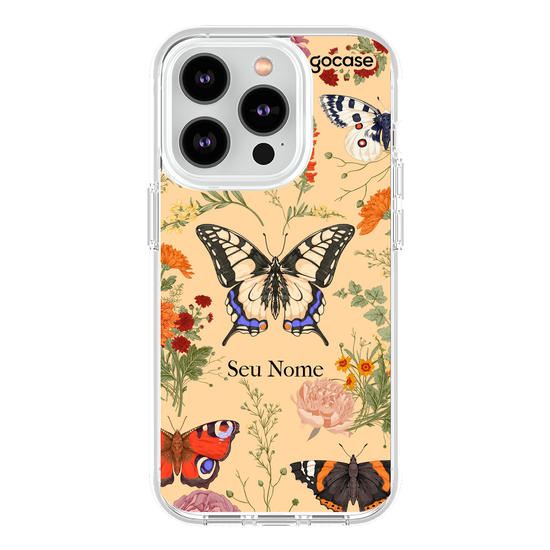 Capinha para celular Botânica com Borboletas