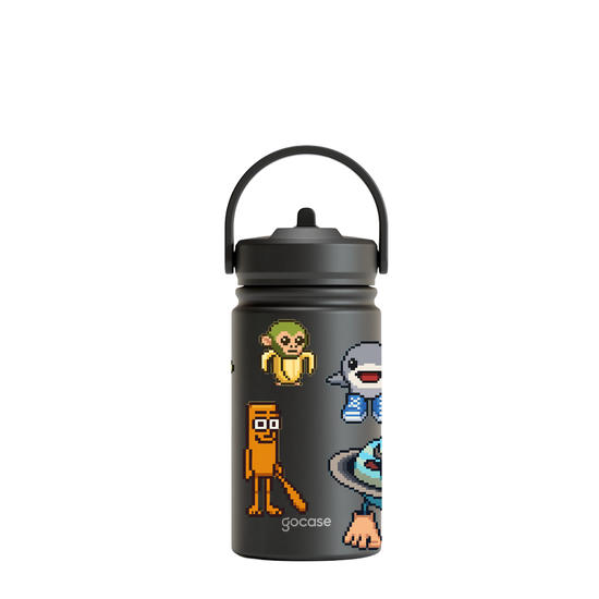 Garrafa Térmica Mini + Ebook - Brainrots - Pixel Art