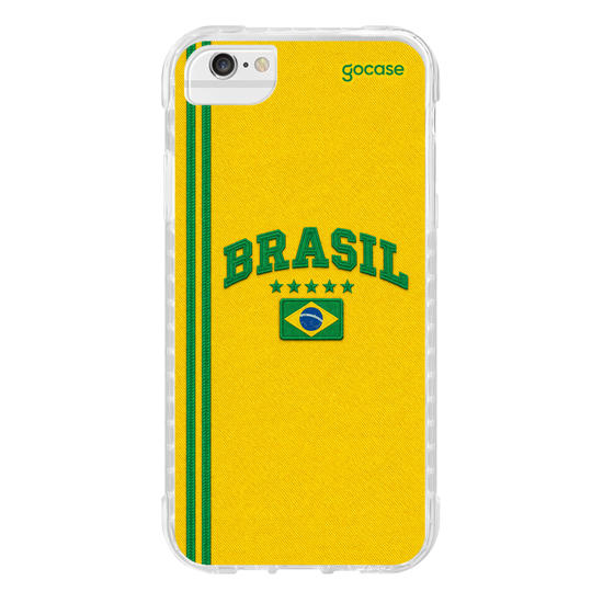 Capinha para celular  Brasil Blusa Retrô - Amarelo