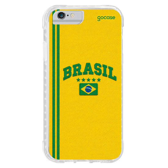 Capinha para celular  Brasil Blusa Retrô - Amarelo