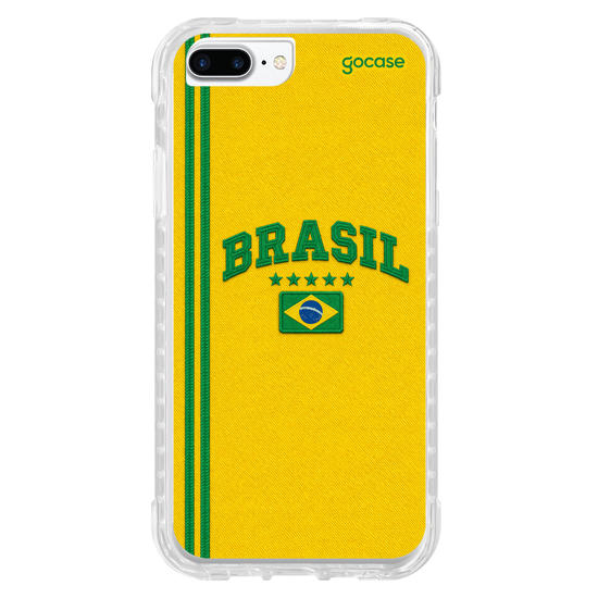 Capinha para celular  Brasil Blusa Retrô - Amarelo