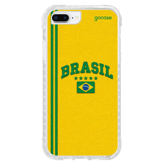 Capinha para celular  Brasil Blusa Retrô - Amarelo