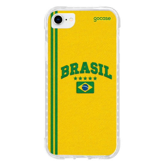 Capinha para celular  Brasil Blusa Retrô - Amarelo