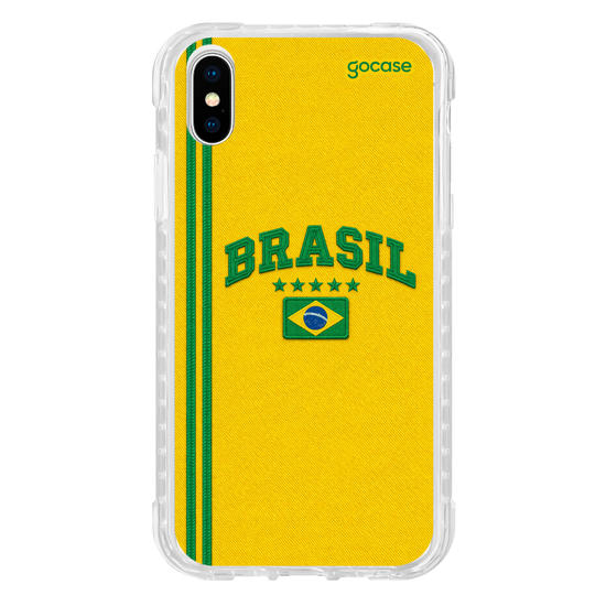Capinha para celular  Brasil Blusa Retrô - Amarelo