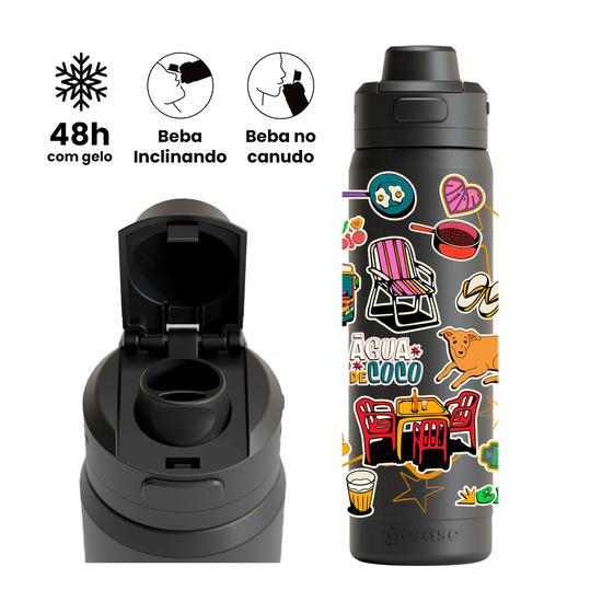 Garrafa Térmica Flip Pro - Brasil Core Stickers