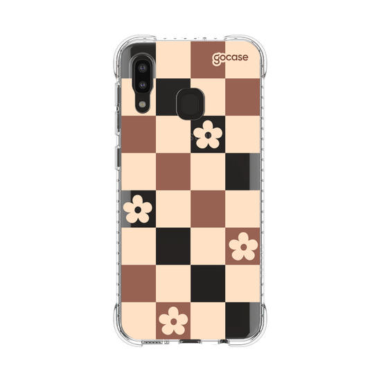 Capinha para celular  Brown Flower Tiles