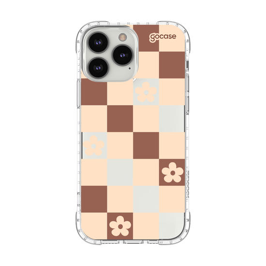 Capinha para celular  Brown Flower Tiles