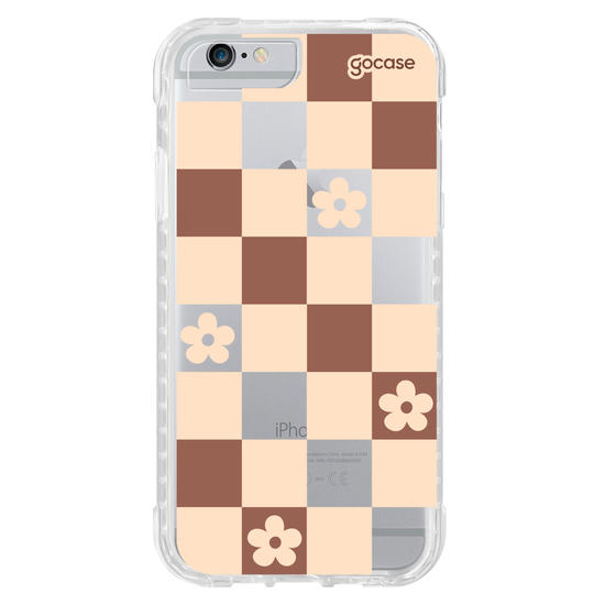 Capinha para celular  Brown Flower Tiles