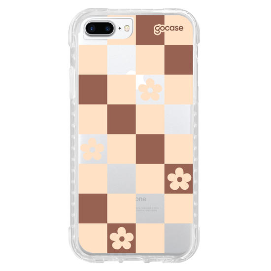 Capinha para celular  Brown Flower Tiles