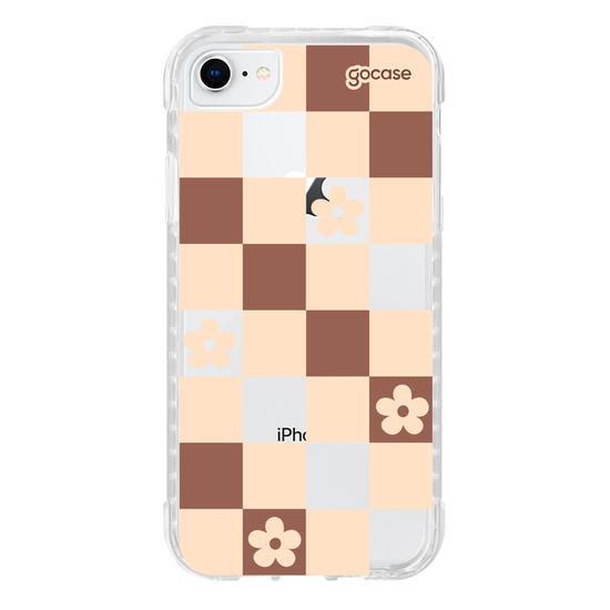 Capinha para celular  Brown Flower Tiles