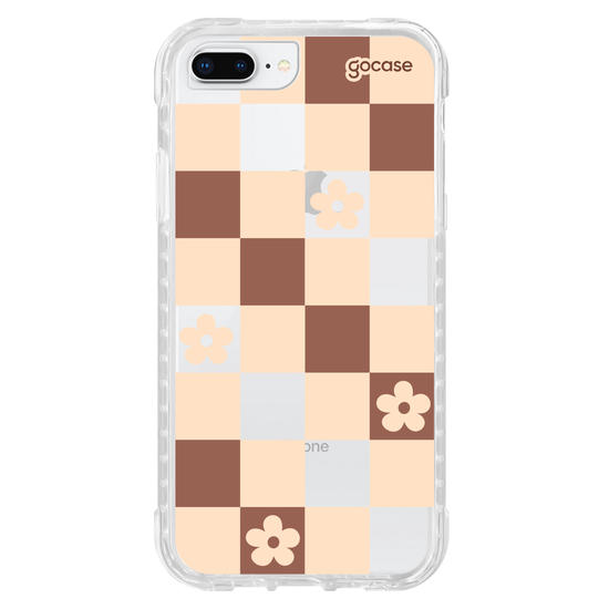 Capinha para celular  Brown Flower Tiles