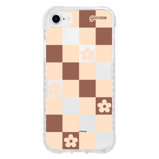 Capinha para celular  Brown Flower Tiles