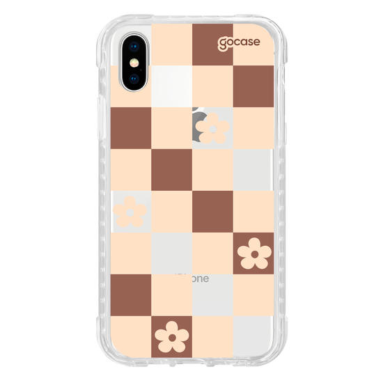 Capinha para celular  Brown Flower Tiles