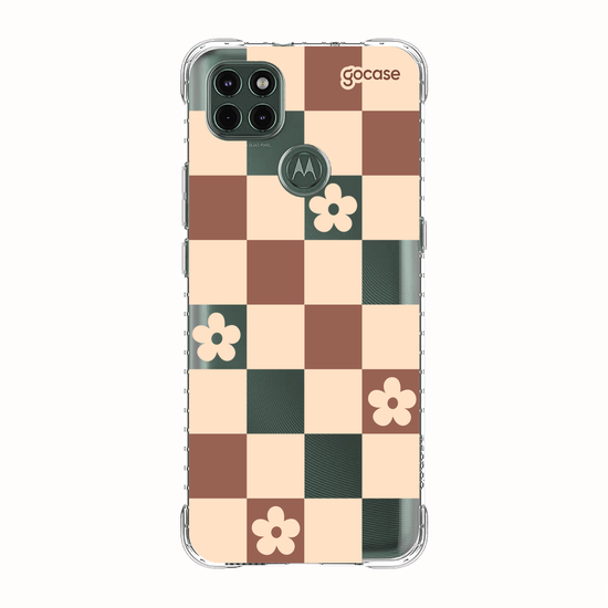 Capinha para celular  Brown Flower Tiles