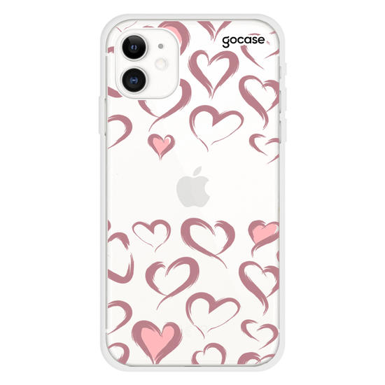 Brush Hearts Handwritten Phone Case