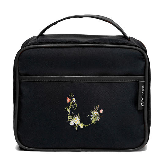 Bolsa Térmica Midi Preta - Inicial Arranjo de Flores  Bolsa Térmica Midi Preta - Inicial Arranjo de Flores