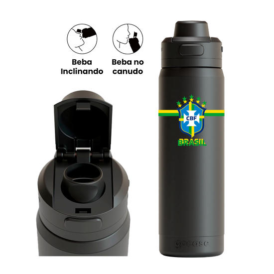 Garrafa Térmica Flip Pro - CBF - Brasil Core