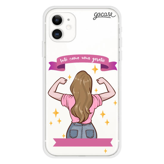 Lute Como Uma Garota - Cabelo Longo Liso Phone Case