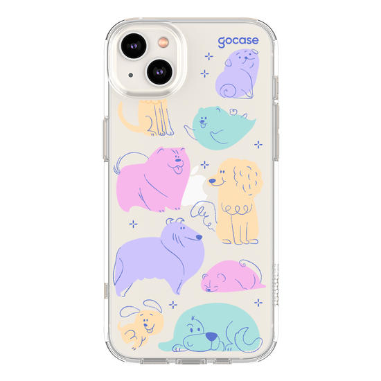 Capinha para celular  Cachorros Coloridos Pastel