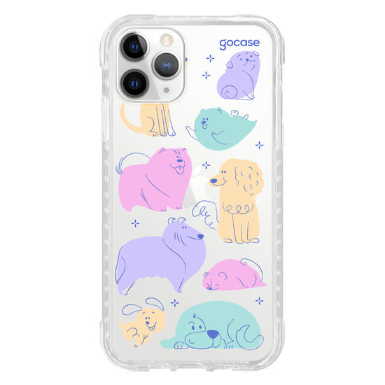Capinha para celular  Cachorros Coloridos Pastel