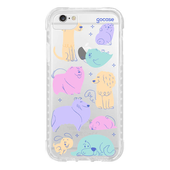 Capinha para celular  Cachorros Coloridos Pastel