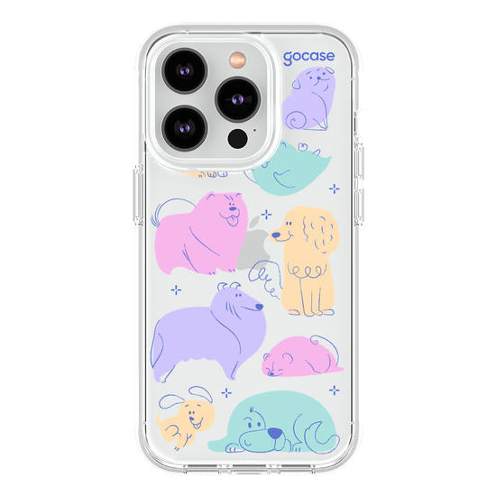 Capinha para celular  Cachorros Coloridos Pastel