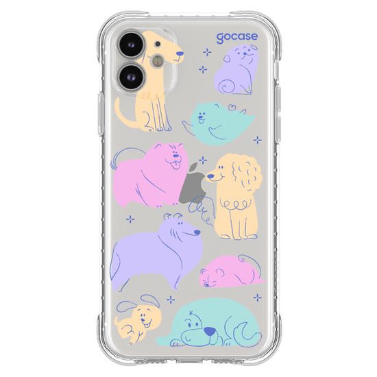 Capinha para celular  Cachorros Coloridos Pastel