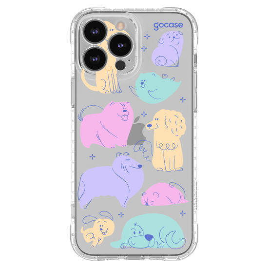 Capinha para celular  Cachorros Coloridos Pastel