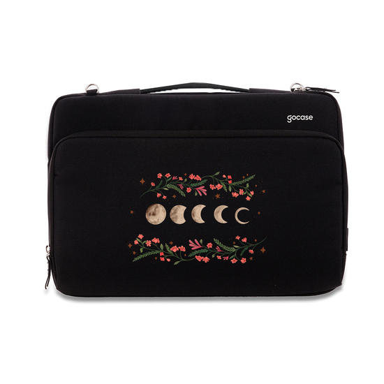 Capa para Notebook Smart - Fases da Lua entre Flores