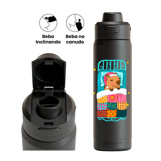 Garrafa Térmica Flip Pro - Capivara Dormindo