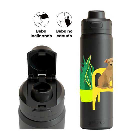 Garrafa Térmica Flip Pro - Caramelo De Boa