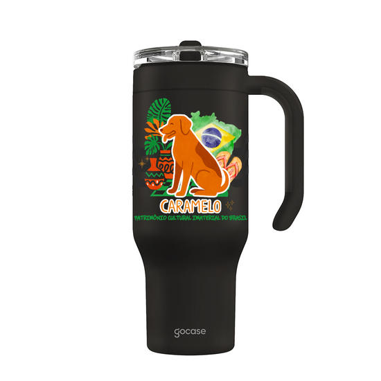 Copo Térmico Life + Ebook -  Cachorro Caramelo - Patrimônio do Brasil