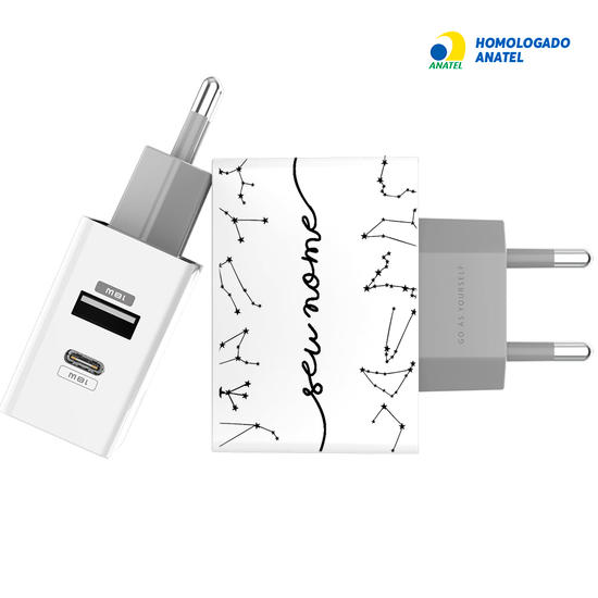 Carregador Turbo Power 18W Gocase - Iphone / Android - A Culpa é do Signo Manuscrita by Bruna Vieira