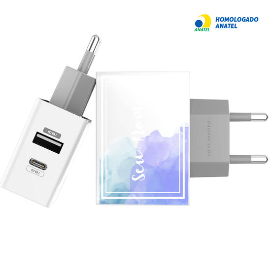 Carregador Turbo Power 18W Gocase - Iphone / Android - Aquarela Blue