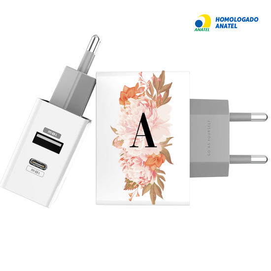 Carregador Turbo Power 18W Gocase - Iphone / Android - Arranjo Rosé Inicial