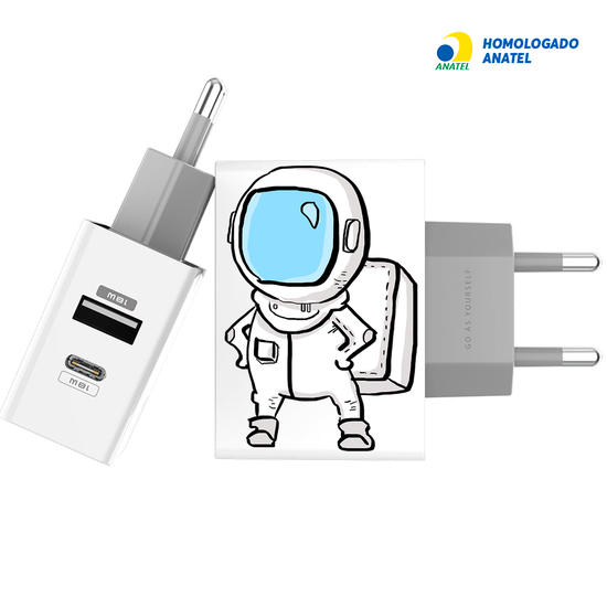 Carregador Turbo Power 18W Gocase - Iphone / Android - Astronauta