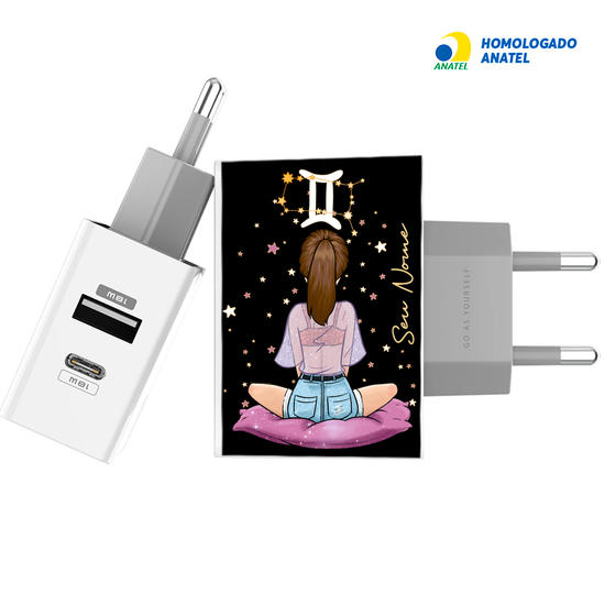 Carregador Turbo Power 18W Gocase - Iphone / Android - Garota Mística